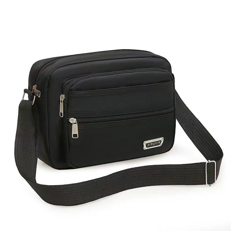 New Men's Coin Purse Casual Large Capacity Chest Bag Multi-layer Large Capacity Shoulder Bag Simple Solid Color Crossbody Bag