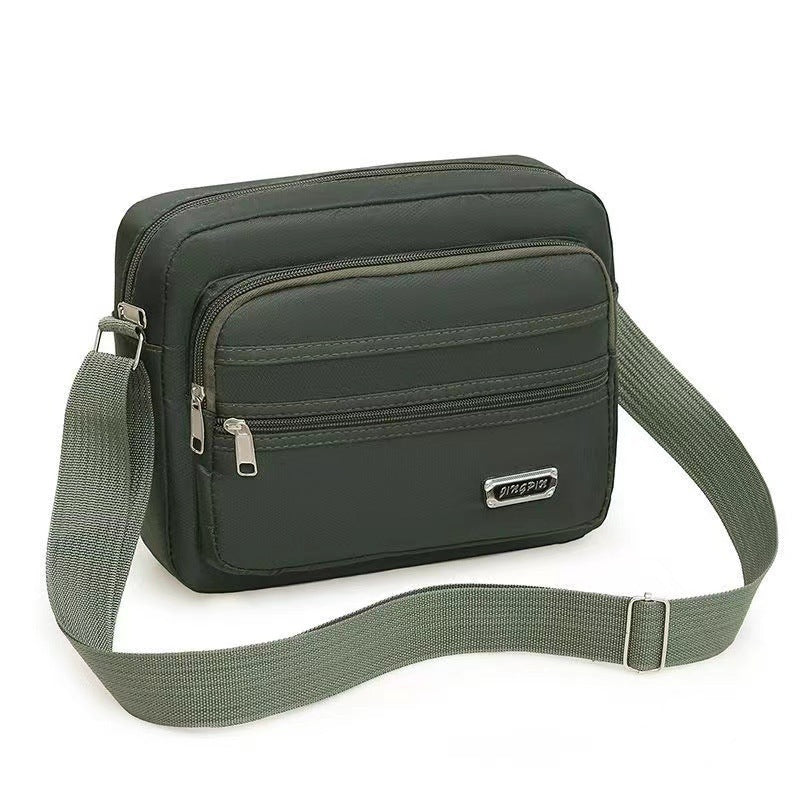 New Men's Coin Purse Casual Large Capacity Chest Bag Multi-layer Large Capacity Shoulder Bag Simple Solid Color Crossbody Bag