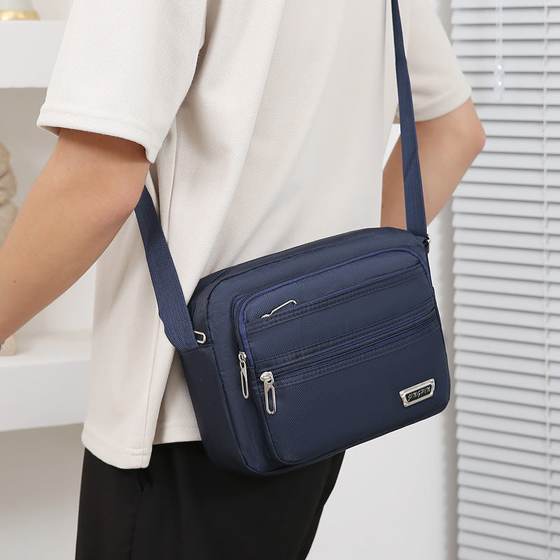 New Men's Coin Purse Casual Large Capacity Chest Bag Multi-layer Large Capacity Shoulder Bag Simple Solid Color Crossbody Bag