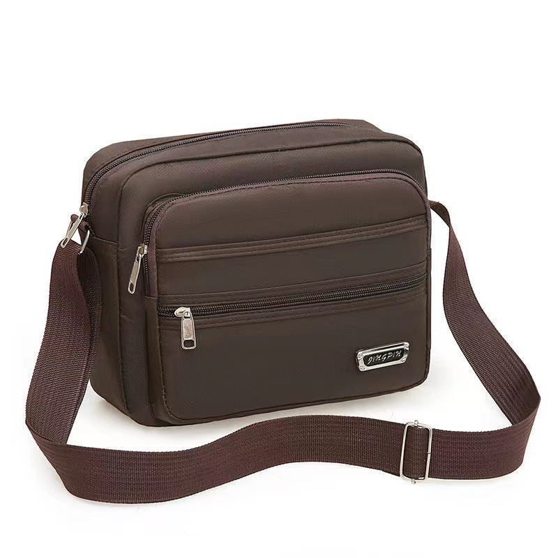 New Men's Coin Purse Casual Large Capacity Chest Bag Multi-layer Large Capacity Shoulder Bag Simple Solid Color Crossbody Bag