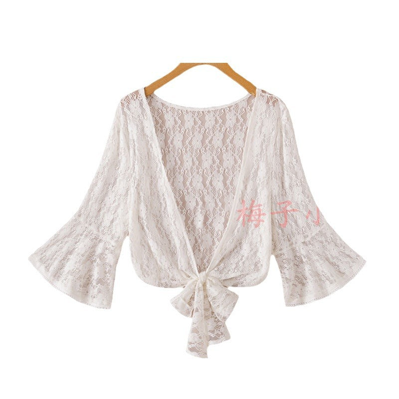 2025 Summer Sunscreen Clothing Chiffon Small Shawl Jacket Women's All-match Small Waistcoat Short Sleeve Thin Outer Short Cardigan