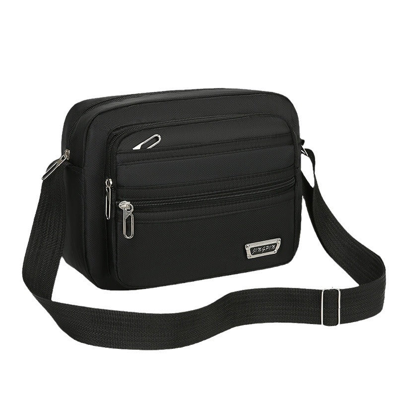 New Men's Coin Purse Casual Large Capacity Chest Bag Multi-layer Large Capacity Shoulder Bag Simple Solid Color Crossbody Bag