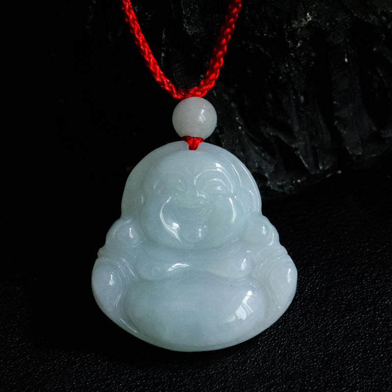 Jade Pendant with Natural Jadeite, Peaceful Buckle, Guanyin Jade Buddha, Burmese Jade Jewelry Factory Wholesale S2091518
