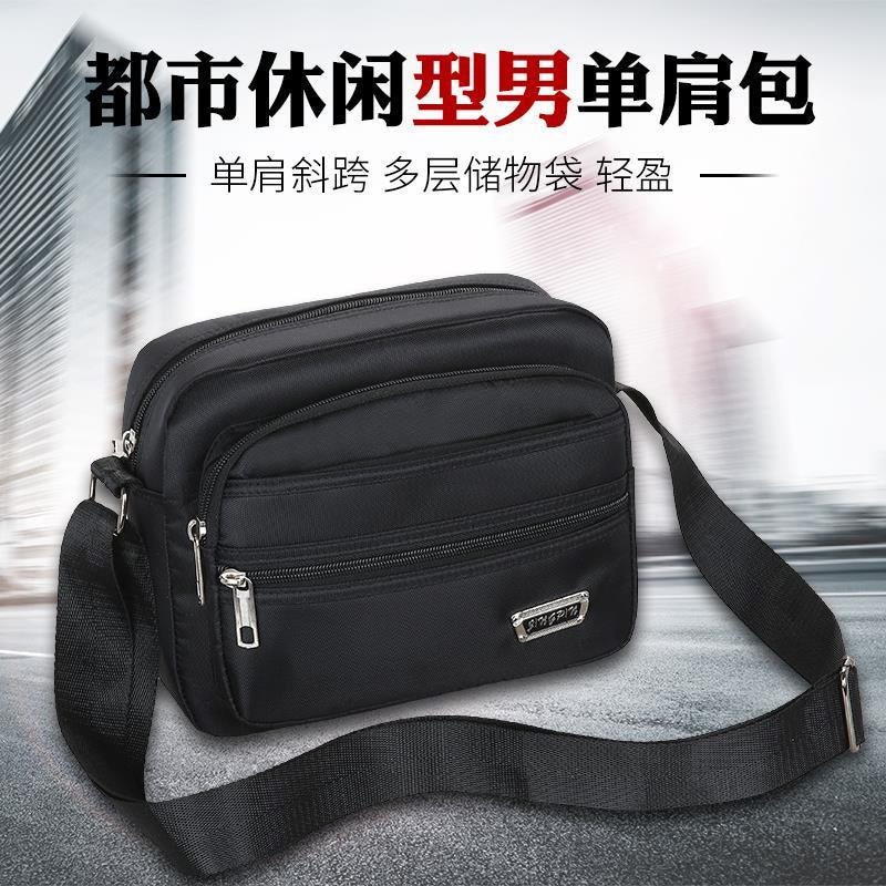 New Men's Coin Purse Casual Large Capacity Chest Bag Multi-layer Large Capacity Shoulder Bag Simple Solid Color Crossbody Bag