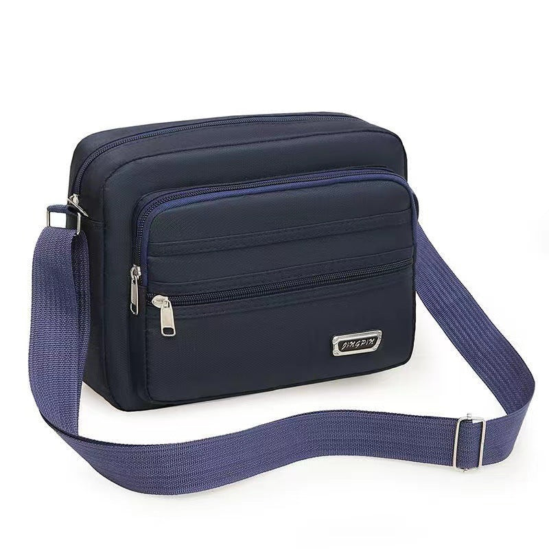 New Men's Coin Purse Casual Large Capacity Chest Bag Multi-layer Large Capacity Shoulder Bag Simple Solid Color Crossbody Bag