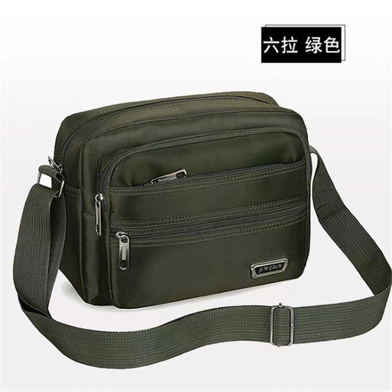 New Men's Coin Purse Casual Large Capacity Chest Bag Multi-layer Large Capacity Shoulder Bag Simple Solid Color Crossbody Bag