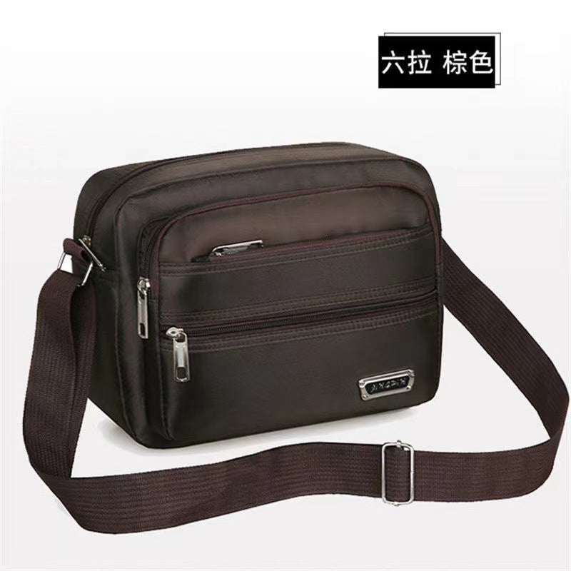 New Men's Coin Purse Casual Large Capacity Chest Bag Multi-layer Large Capacity Shoulder Bag Simple Solid Color Crossbody Bag