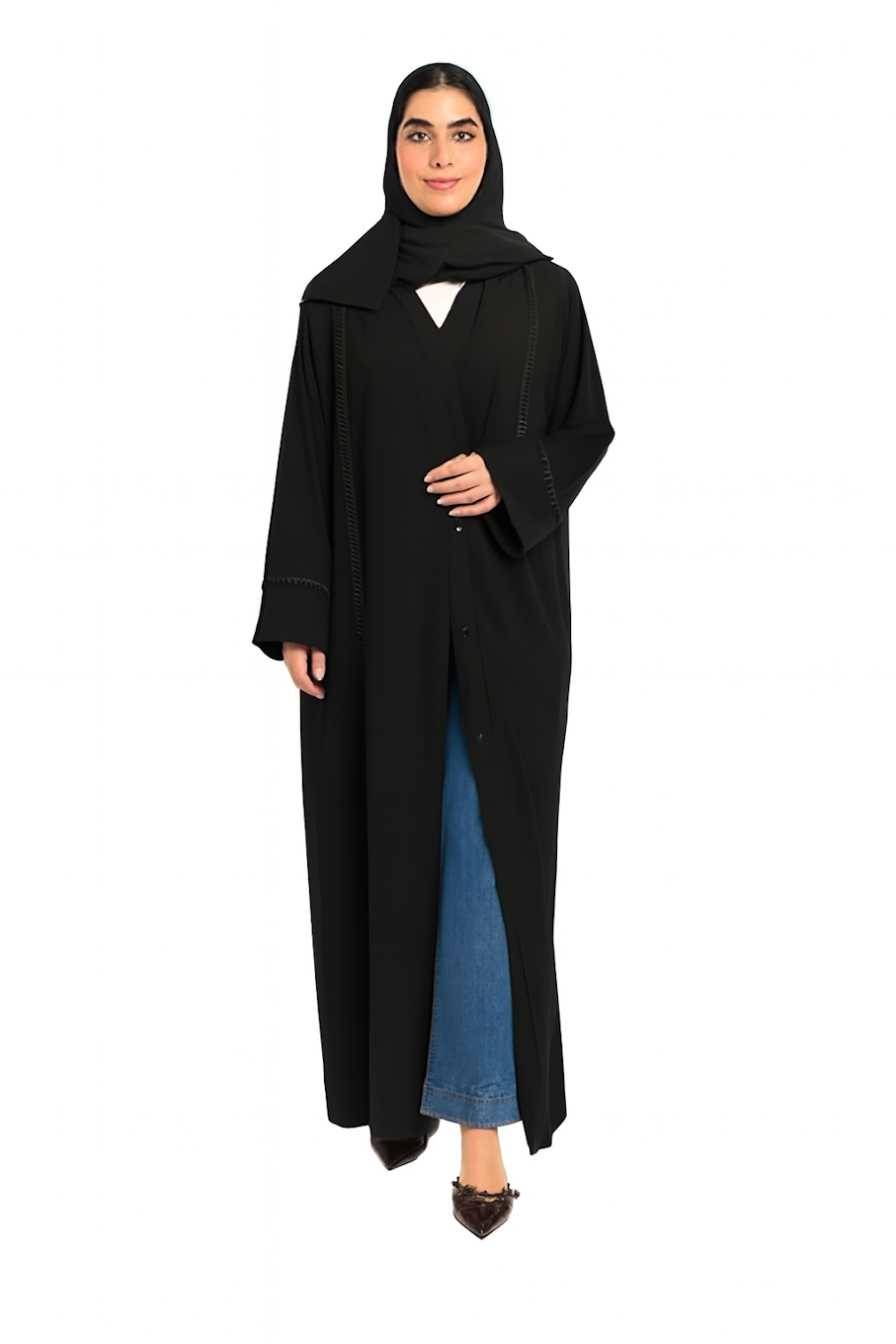 Abaya for Women – Firdaus Fabric | Elegant Lacework-Black (Size-3XL)