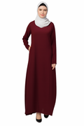 Women's Inner Abaya Dress With Side Pocket-Red (Size-S)