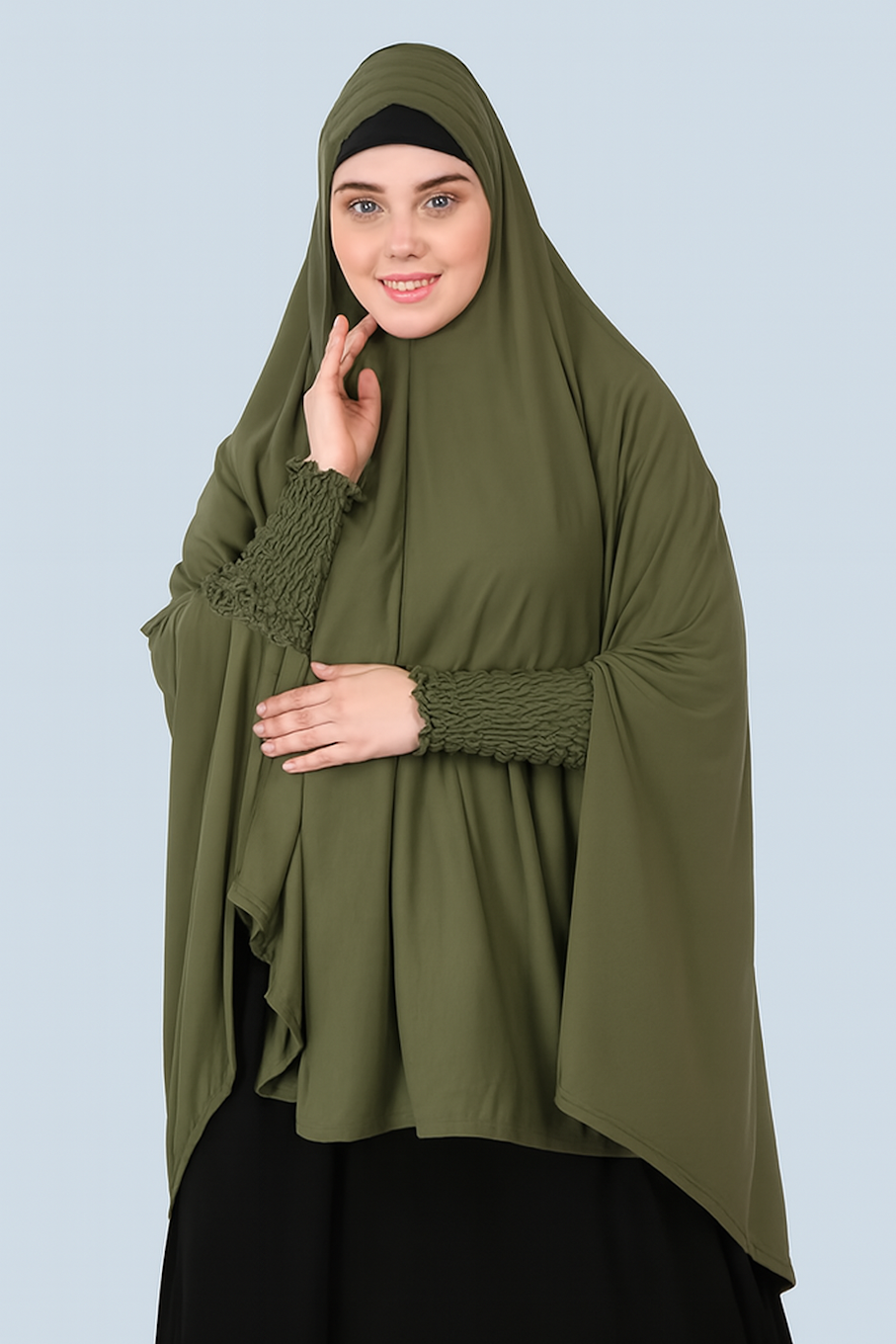 Women Stretchable Hijab-Olive