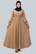 Abaya with Adjustible belt-Tan (Size-3XL)