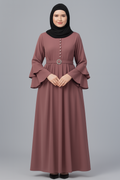 Abaya with Adjustible belt-Teal (Size-M)