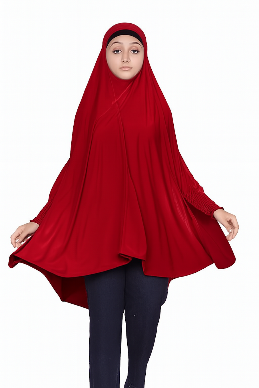 Women Stretchable Hijab-Red